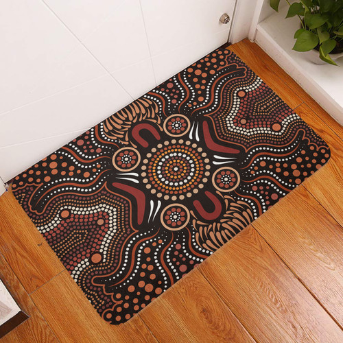 Australia Aboriginal Inspired Door Mat - Aboriginal Style Of Background