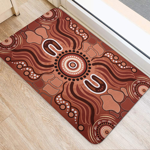 Australia Aboriginal Inspired Door Mat - Land Aboriginal Art Painting Background Australia Aboriginal Inspired Door Mat - Land Aboriginal Art Painting Background