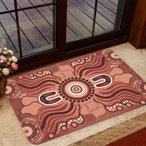 Australia Aboriginal Inspired Door Mat - Land Aboriginal Art Painting Background Australia Aboriginal Inspired Door Mat - Land Aboriginal Art Painting Background