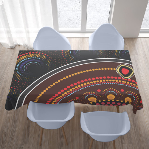 Australia Aboriginal Inspired Tablecloth - Aboriginal Style Of Dot Painting