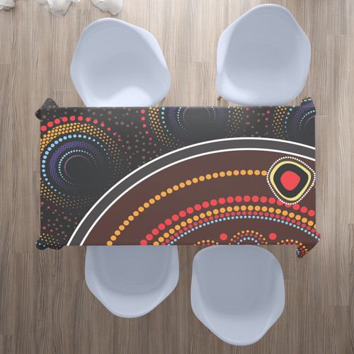 Australia Aboriginal Inspired Tablecloth - Aboriginal Style Of Dot Painting Australia Aboriginal Inspired Tablecloth - Aboriginal Style Of Dot Painting