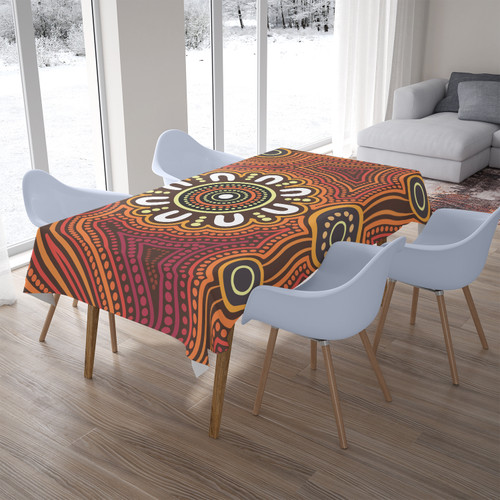 Australia Aboriginal Inspired Tablecloth -  Aboriginal Connection Concept Art Background Australia Aboriginal Inspired Tablecloth -  Aboriginal Connection Concept Art Background