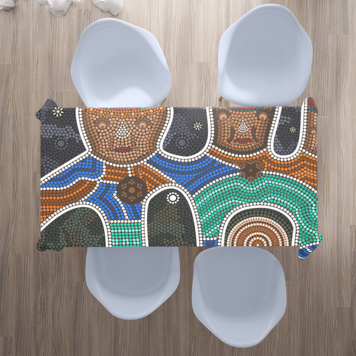 Australia Aboriginal Inspired Tablecloth - Friendship Aboriginal Style Australia Aboriginal Inspired Tablecloth - Friendship Aboriginal Style