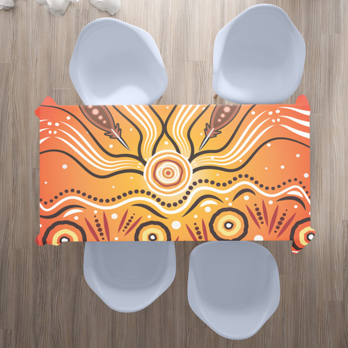 Australia Aboriginal Inspired Tablecloth - Aboriginal Style Of Dot Artwork