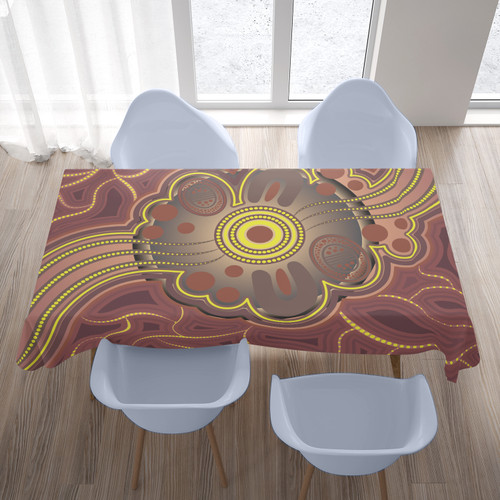 Australia Aboriginal Inspired Tablecloth - Aboriginal Dot Art Vector Background