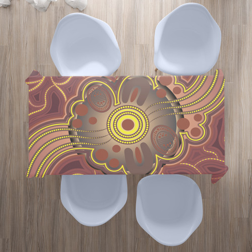 Australia Aboriginal Inspired Tablecloth - Aboriginal Dot Art Vector Background Australia Aboriginal Inspired Tablecloth - Aboriginal Dot Art Vector Background