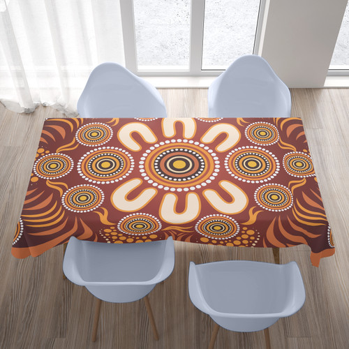 Australia Aboriginal Inspired Tablecloth - Aboriginal Art Dot Painting Pattern