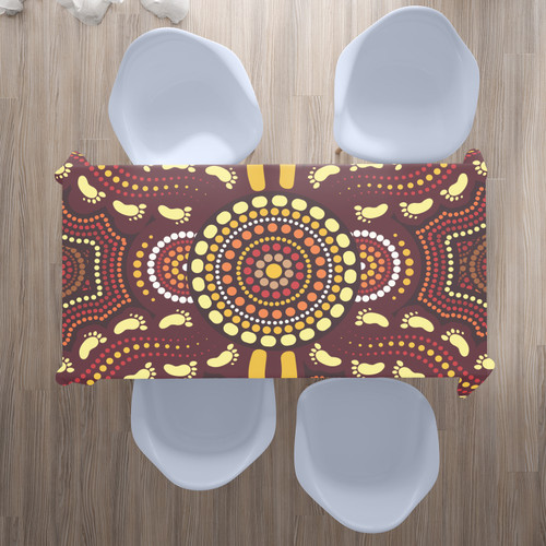 Australia Aboriginal Inspired Tablecloth - Aboriginal Style Of Concentration Art Australia Aboriginal Inspired Tablecloth - Aboriginal Style Of Concentration Art