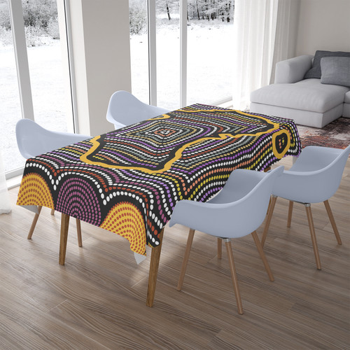 Australia Aboriginal Inspired Tablecloth - Australia Map Aboriginal Art Painting Australia Aboriginal Inspired Tablecloth - Australia Map Aboriginal Art Painting