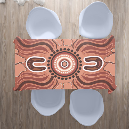 Australia Aboriginal Inspired Tablecloth - Land Aboriginal Art Painting Background Australia Aboriginal Inspired Tablecloth - Land Aboriginal Art Painting Background