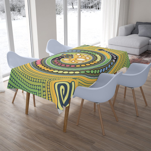 Australia Aboriginal Inspired Tablecloth - Aboriginal Art Vector Painting With Snake Australia Aboriginal Inspired Tablecloth - Aboriginal Art Vector Painting With Snake