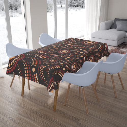 Australia Aboriginal Inspired Tablecloth - Aboriginal Dot Mandala Art Style