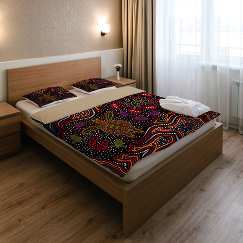 Australia Indigenous Bedding Set - Aboriginal inspired art turtles dreaming story background Australia Indigenous Bedding Set - Aboriginal inspired art turtles dreaming story background