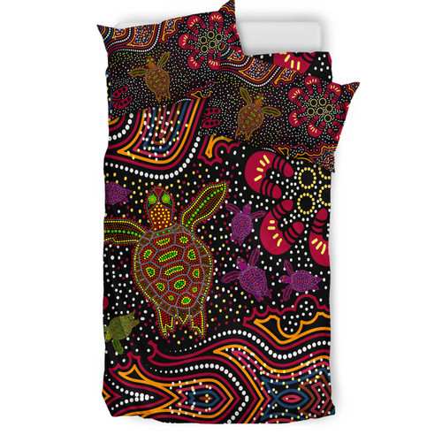 Australia Indigenous Bedding Set - Aboriginal inspired art turtles dreaming story background Australia Indigenous Bedding Set - Aboriginal inspired art turtles dreaming story background