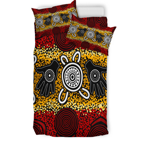 Australia Indigenous Bedding Set - Aboriginal inspired hand print artwork Australia Indigenous Bedding Set - Aboriginal inspired hand print artwork