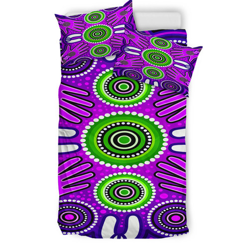Australia Indigenous Bedding Set - Aboriginal Inspired Meeting and unity concept