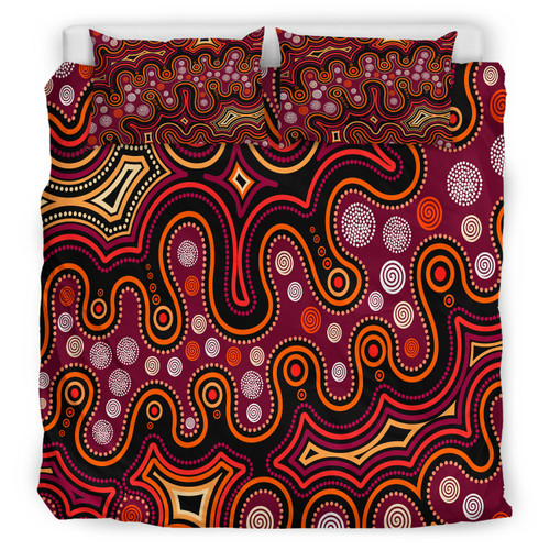 Australia Indigenous Bedding Set - Aboriginal Inspired style of dot background Australia Indigenous Bedding Set - Aboriginal Inspired style of dot background