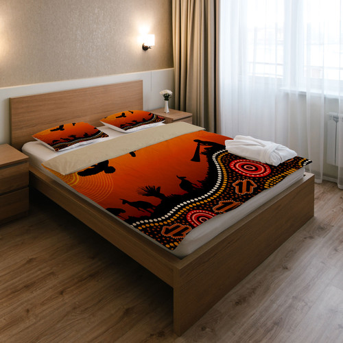 Australia Indigenous Bedding Set - Australia aboriginal inspired with beautiful landscape Australia Indigenous Bedding Set - Australia aboriginal inspired with beautiful landscape