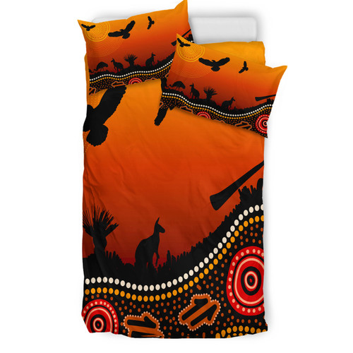 Australia Indigenous Bedding Set - Australia aboriginal inspired with beautiful landscape Australia Indigenous Bedding Set - Australia aboriginal inspired with beautiful landscape