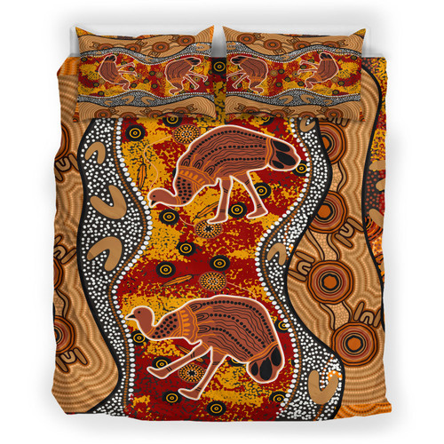 Australia Indigenous Bedding Set - Emu in the sky Aboriginal Inspired Art Australia Indigenous Bedding Set - Emu in the sky Aboriginal Inspired Art