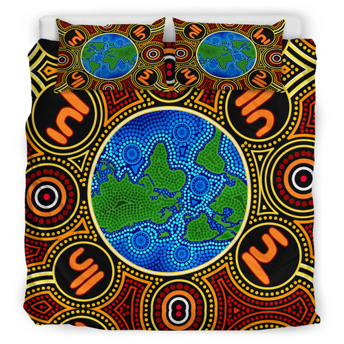 Australia Indigenous Bedding Set - Global Dot Art Aboriginal Inspired Australia Indigenous Bedding Set - Global Dot Art Aboriginal Inspired