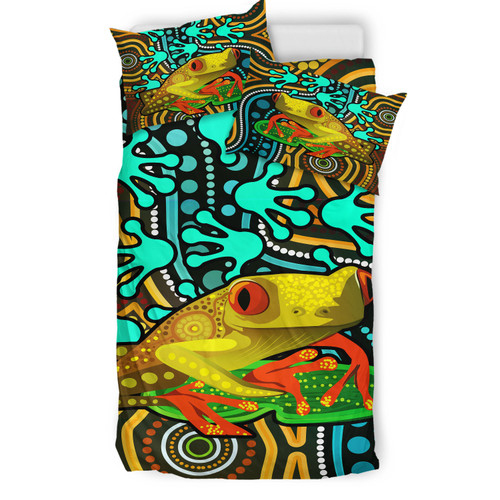 Australia Indigenous Bedding Set - Indigenous Aboriginal Inspired Frog Australia Indigenous Bedding Set - Indigenous Aboriginal Inspired Frog