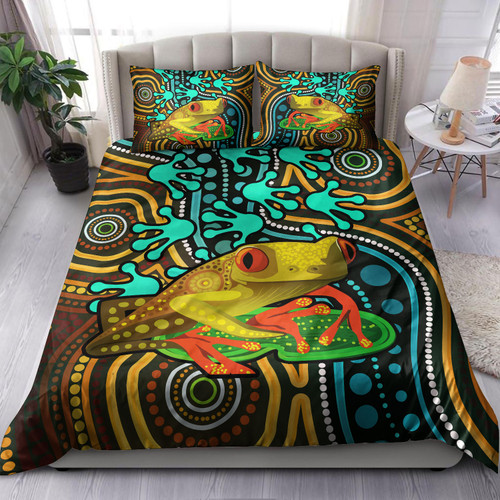 Australia Indigenous Bedding Set - Indigenous Aboriginal Inspired Frog