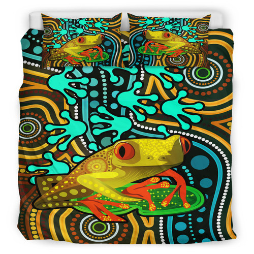 Australia Indigenous Bedding Set - Indigenous Aboriginal Inspired Frog Australia Indigenous Bedding Set - Indigenous Aboriginal Inspired Frog