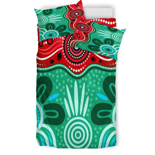 Australia Indigenous Bedding Set - Indigenous dot art River concept Australia Indigenous Bedding Set - Indigenous dot art River concept