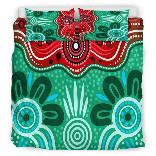 Australia Indigenous Bedding Set - Indigenous dot art River concept Australia Indigenous Bedding Set - Indigenous dot art River concept