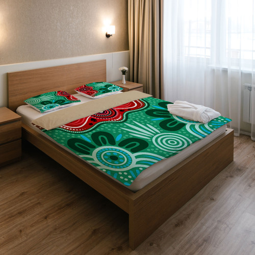 Australia Indigenous Bedding Set - Indigenous dot art River concept Australia Indigenous Bedding Set - Indigenous dot art River concept