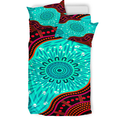 Australia Indigenous Bedding Set - River concept aboriginal inspired style Australia Indigenous Bedding Set - River concept aboriginal inspired style