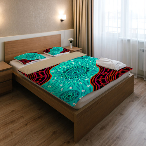Australia Indigenous Bedding Set - River concept aboriginal inspired style Australia Indigenous Bedding Set - River concept aboriginal inspired style
