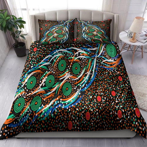 Australia Indigenous Bedding Set - Star dreaming story aboriginal inspired art background