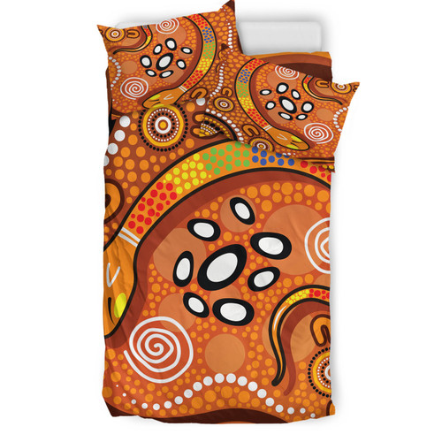 Australia Indigenous Bedding Set - The Aboriginal Inspired Rainbow Serpent Australia Indigenous Bedding Set - The Aboriginal Inspired Rainbow Serpent