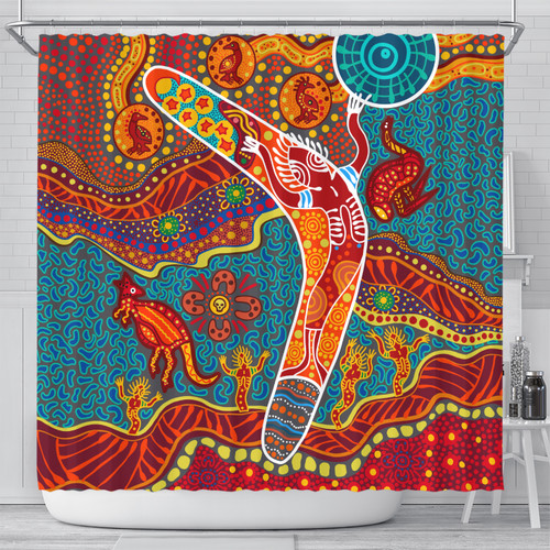 Australia Aboriginal Inspired Shower Curtain - Aboriginal Inspired Style Art Shower Curtain Australia Aboriginal Inspired Shower Curtain - Aboriginal Inspired Style Art Shower Curtain