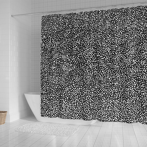 Australia Aboriginal Inspired Shower Curtain - Aboriginal Dots On Black Style Art Shower Curtain Australia Aboriginal Inspired Shower Curtain - Aboriginal Dots On Black Style Art Shower Curtain