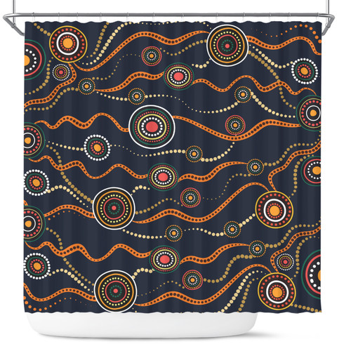 Australia Aboriginal Inspired Shower Curtain - Aboriginal Art Vector Seamless Background Shower Curtain Australia Aboriginal Inspired Shower Curtain - Aboriginal Art Vector Seamless Background Shower Curtain