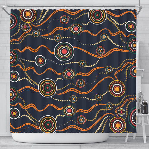 Australia Aboriginal Inspired Shower Curtain - Aboriginal Art Vector Seamless Background Shower Curtain Australia Aboriginal Inspired Shower Curtain - Aboriginal Art Vector Seamless Background Shower Curtain