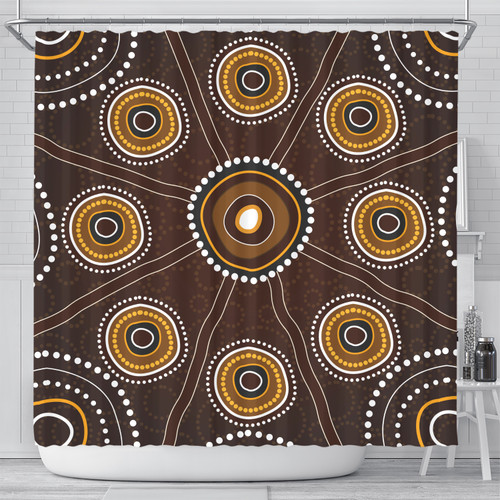 Australia Aboriginal Inspired Shower Curtain - Aboriginal Dot Art Shower Curtain Australia Aboriginal Inspired Shower Curtain - Aboriginal Dot Art Shower Curtain