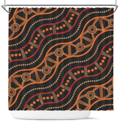 Australia Aboriginal Inspired Shower Curtain - Aboriginal Vector Seamless Pattern Shower Curtain Australia Aboriginal Inspired Shower Curtain - Aboriginal Vector Seamless Pattern Shower Curtain