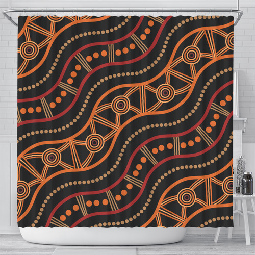 Australia Aboriginal Inspired Shower Curtain - Aboriginal Vector Seamless Pattern Shower Curtain Australia Aboriginal Inspired Shower Curtain - Aboriginal Vector Seamless Pattern Shower Curtain