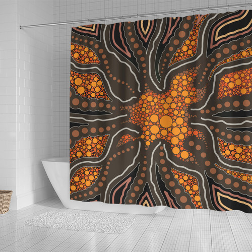 Australia Aboriginal Inspired Shower Curtain - Aboriginal Style Of Background Shower Curtain Australia Aboriginal Inspired Shower Curtain - Aboriginal Style Of Background Shower Curtain