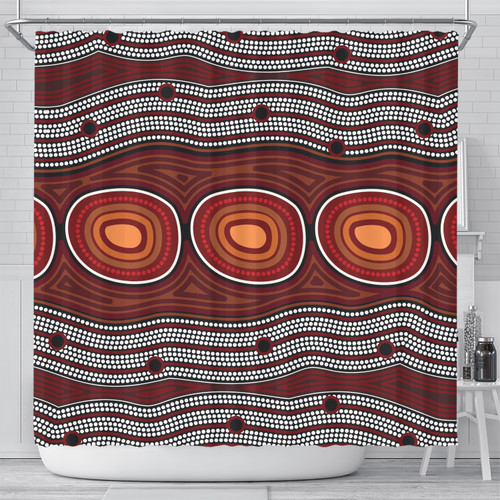 Australia Aboriginal Inspired Shower Curtain - Aboriginal Connection Concept Artwork Shower Curtain Australia Aboriginal Inspired Shower Curtain - Aboriginal Connection Concept Artwork Shower Curtain