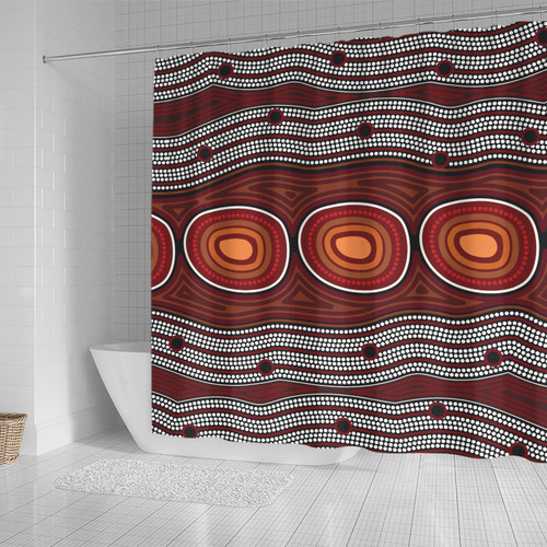 Australia Aboriginal Inspired Shower Curtain - Aboriginal Connection Concept Artwork Shower Curtain Australia Aboriginal Inspired Shower Curtain - Aboriginal Connection Concept Artwork Shower Curtain