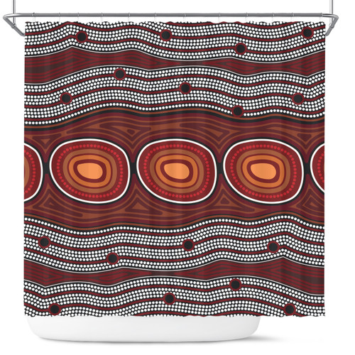 Australia Aboriginal Inspired Shower Curtain - Aboriginal Connection Concept Artwork Shower Curtain Australia Aboriginal Inspired Shower Curtain - Aboriginal Connection Concept Artwork Shower Curtain