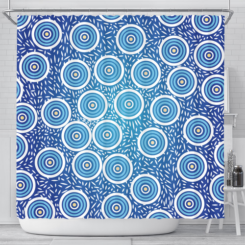 Australia Aboriginal Inspired Shower Curtain -  Aboriginal Style Circle Background Shower Curtain Australia Aboriginal Inspired Shower Curtain -  Aboriginal Style Circle Background Shower Curtain