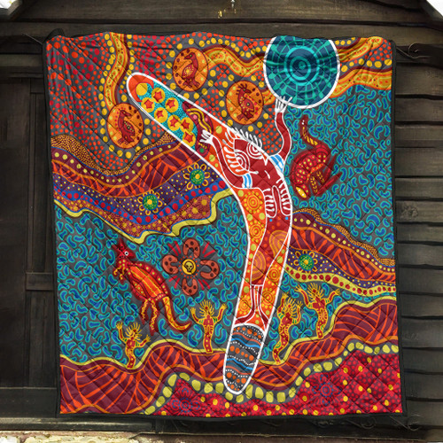 Australia Aboriginal Inspired Quilt - Aboriginal Inspired Style Art Quilt Australia Aboriginal Inspired Quilt - Aboriginal Inspired Style Art Quilt