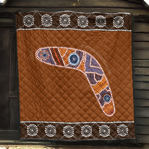 Australia Aboriginal Inspired Quilt - Aboriginal Style Boomerang Quilt