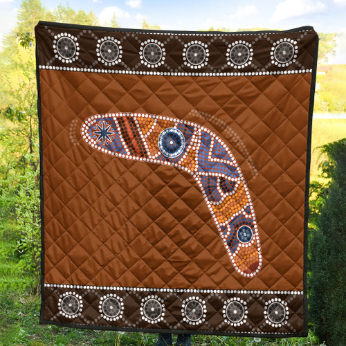 Australia Aboriginal Inspired Quilt - Aboriginal Style Boomerang Quilt